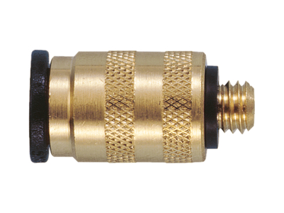John Guest brass straight adaptor (metric thread) push-fit fitting