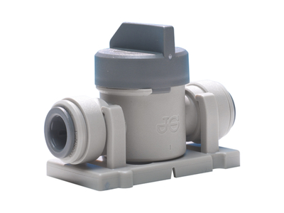 Grey Acetal Shut Off Valve (Short Handle with Mounting Clip)