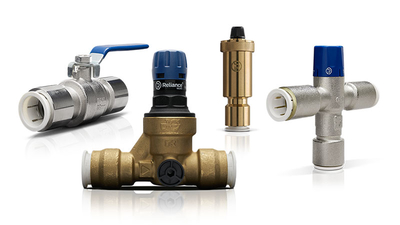 Reliance Valves with JG Speedfit group shot