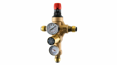 Combination thermal balancing and pressure reducing valve